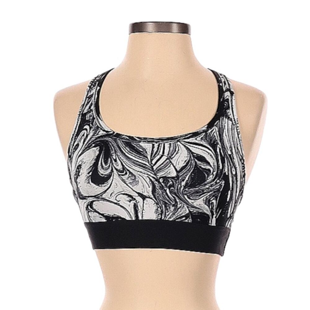 Victoria's Secret‎ Sport Sports Bra Black White Print Caged Back Women's Small